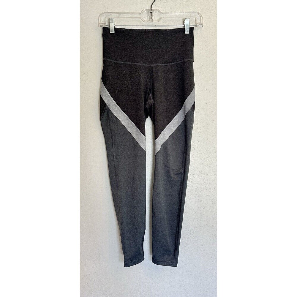 Old Navy Women's Active Go Dry Black-Gray Color Block Full Length Leggings Small